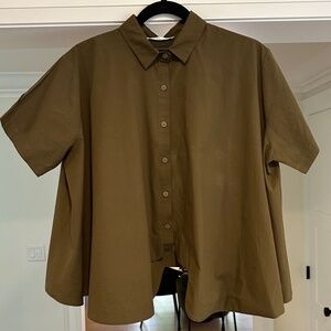 Women's Brown Button-Up Blouse